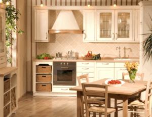 kitchen with Corian countertop installation